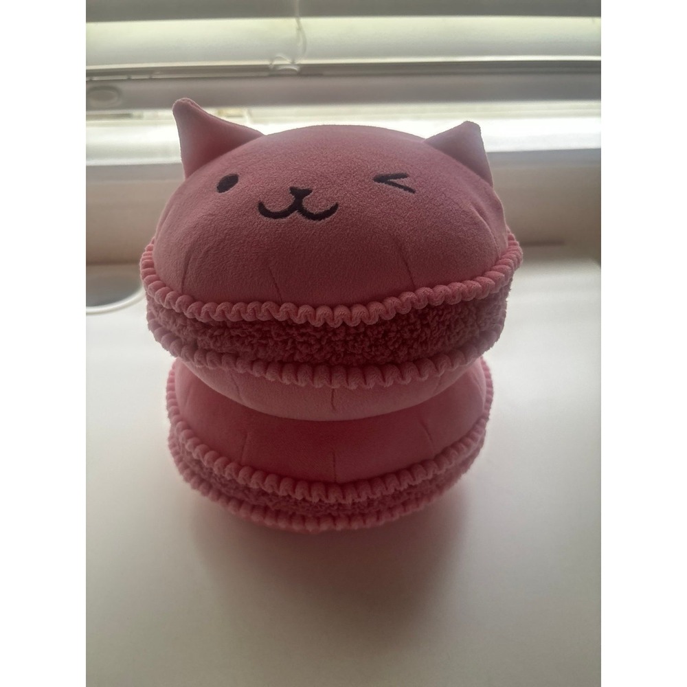 Pillowfort Cat Macaron Holiday Mini Weighted Plush Throw‎ Pillow Light Pink